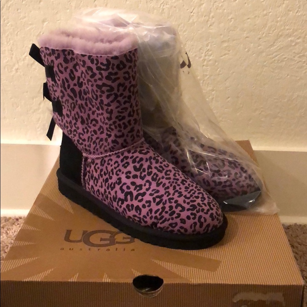 NIG UGG Australia Bailey Bow Leopard Boots